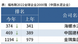 海螺、中建材、金隅入選福布斯2022全球企業(yè)2000強！